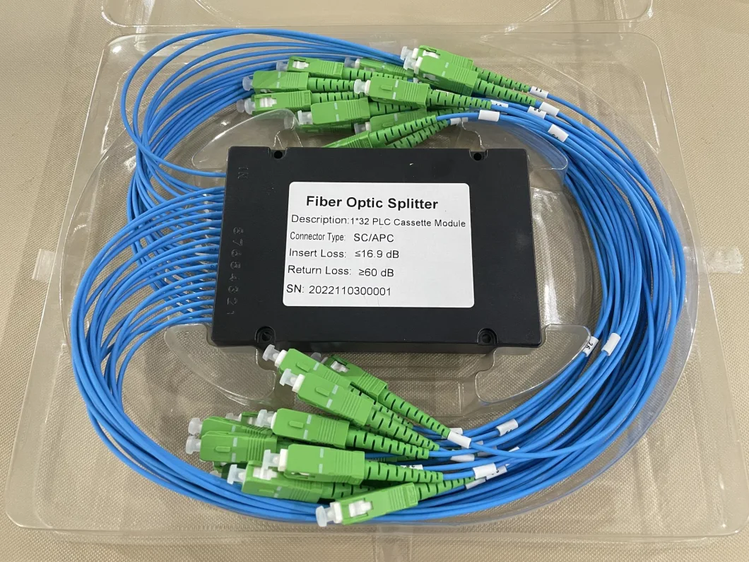 1*8 PLC Fiber Optic Splitter with Sc/APC Sc/Upc Connector