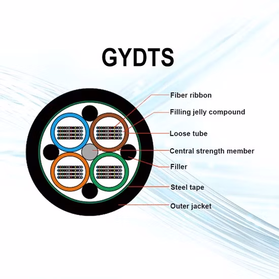 Cavo in fibra ottica per antenna GYTC8S Fig. 8 con armatura in nastro di acciaio ondulato e tubo flessibile a trefolo